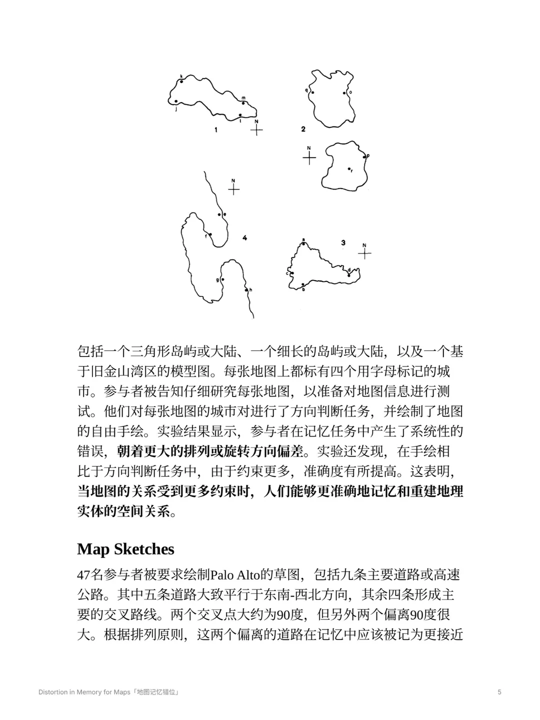 Artificial maps used to test alignment and rotation in memory.